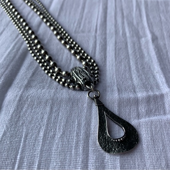 Silpada Silver 925 Necklace Retired 3-strand  16”-18” Stamped 926 w/logo - Picture 6 of 9